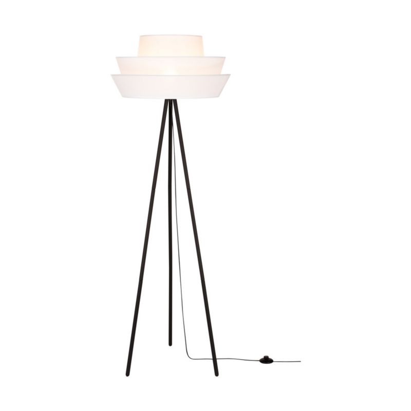 Gulvlampe SPOT Light 1xE27 Max. 40W Klassisk sort tripod-fod med moderne hvid lampeskærm, polsk producent, 1 stk.