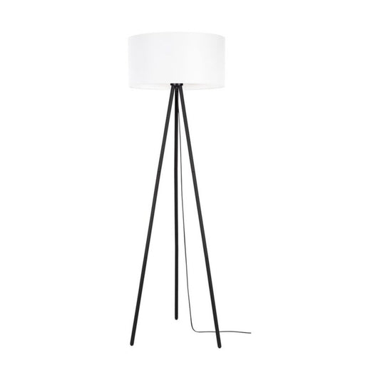 Gulvlampe SPOT Light 1xE27 Max. 40W Klassisk Kombination af Sort Base og Hvid Skærm, 1 stk.
