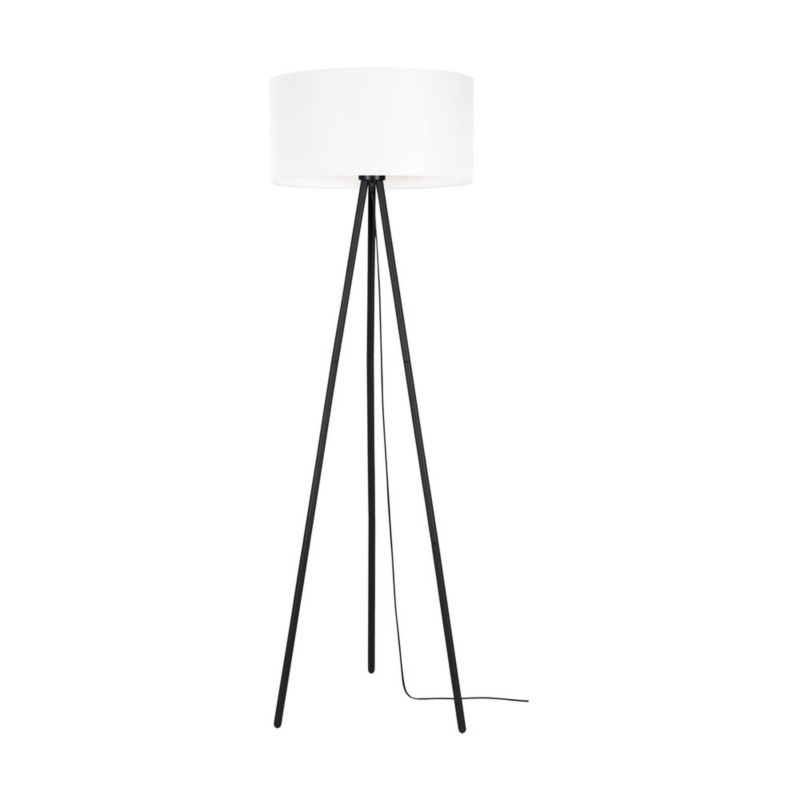 Gulvlampe SPOT Light 1xE27 Maks. 40W Klassisk kombination af sort fod og hvid skærm, 1 stk.