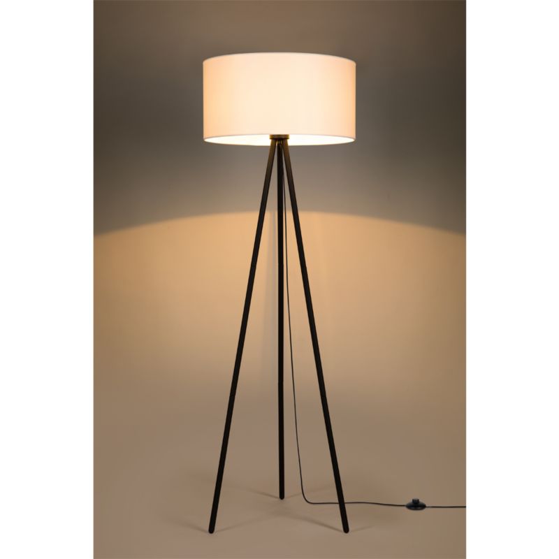 Gulvlampe SPOT Light 1xE27 Maks. 40W Klassisk kombination af sort fod og hvid skærm, 1 stk.