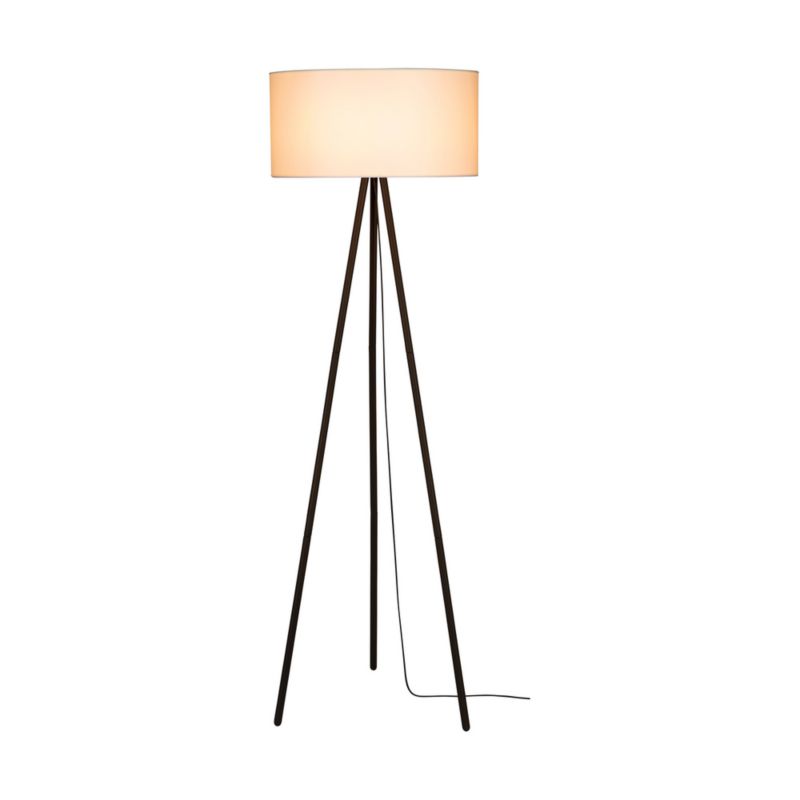 Gulvlampe SPOT Light 1xE27 Max. 40W Klassisk Sort og Hvid Stofskærm, Polsk Producent, 1 stk.