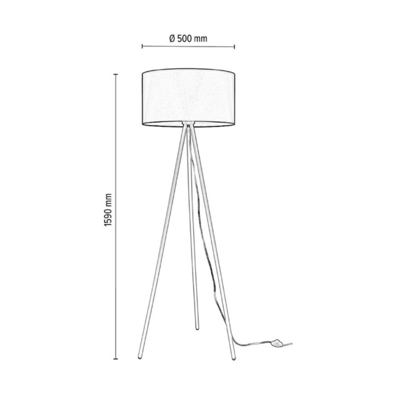 Gulvlampe Spot-Light 1xE27 Max. 40W Klassisk Duo i Sort og Hvid, Polsk Producent, 1 stk.