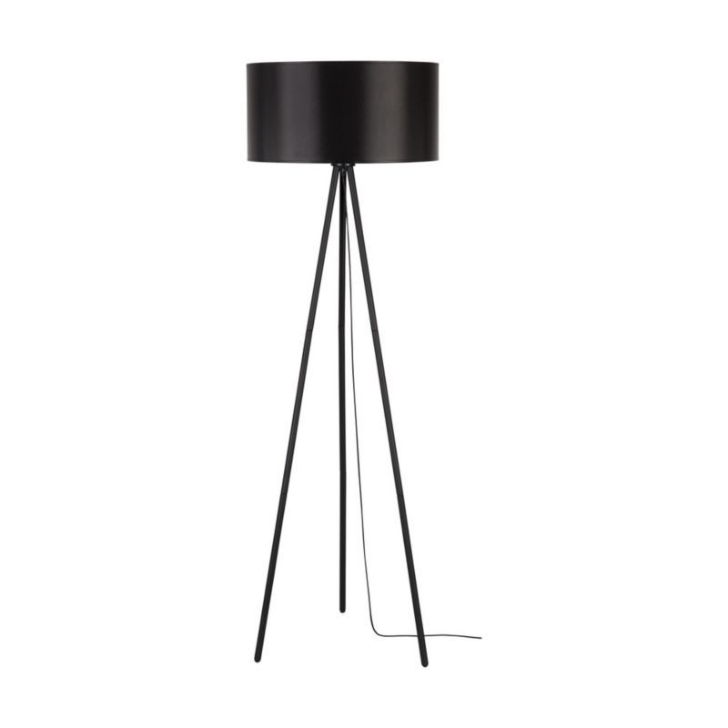 Gulvlampe SPOT Light 1xE27 Max. 40W med sort tripod-fod og elegant sort lampeskærm, 1 stk.