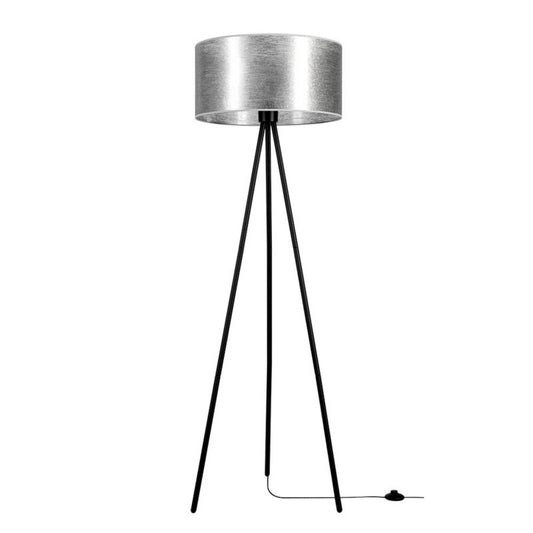 Gulvlampe SPOT Light 1xE27 Max. 40W med sort aluminiumsramme og sølvskærm, polsk producent, 1 stk.