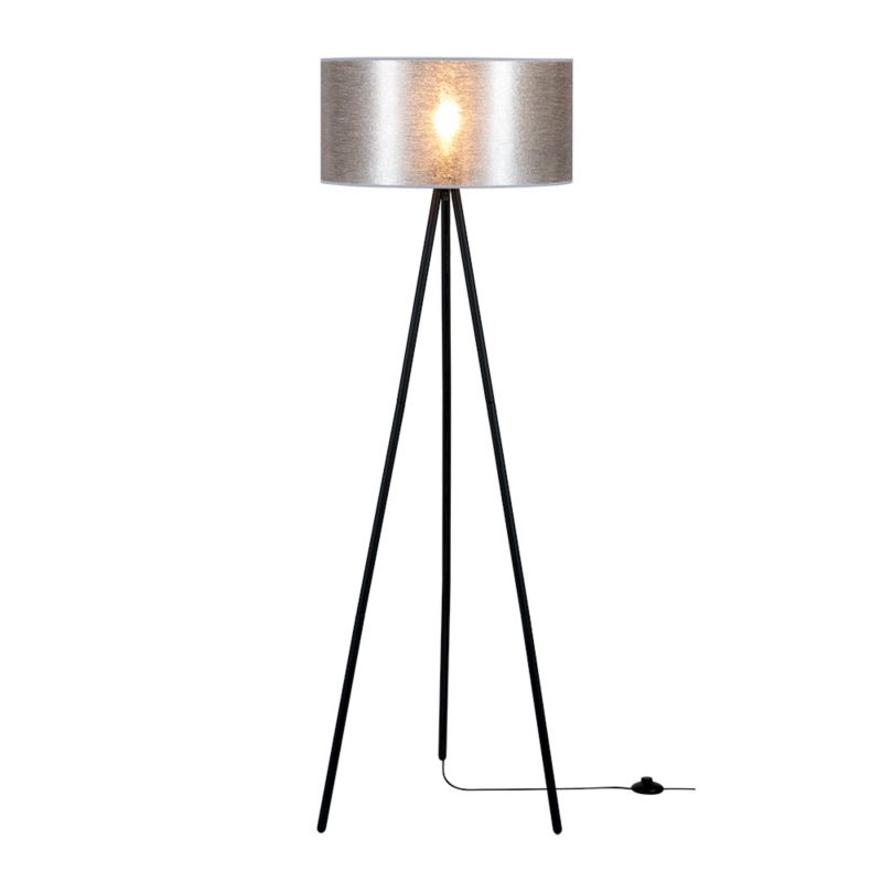 Gulvlampe SPOT Light 1xE27 Max. 40W Komposition af sort fod med sølvskærm, polsk producent, 1 stk.