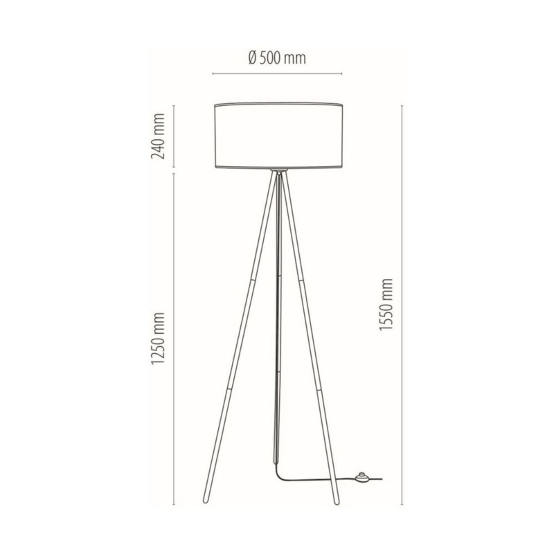 Gulvlampe SPOT Light 1xE27 Max. 40W Komposition af sort fod med sølvskærm, polsk producent, 1 stk.