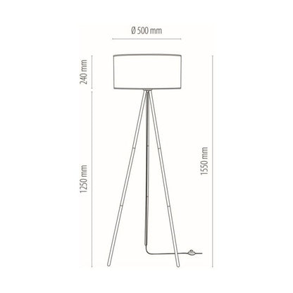 Gulvlampe SPOT Light 1xE27 Max. 40W Komposition af sort fod med sølvskærm, polsk producent, 1 stk.