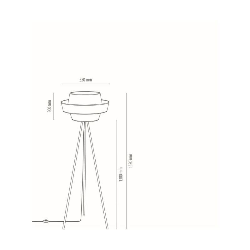 Gulvlampe SPOT Light 1xE27 Maks. 40W Moderne kombination af sort fod og sort-guld lampeskærm, 1 stk.