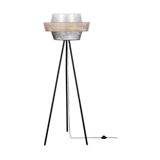 Gulvlampe SPOT Light 1xE27 maks. 40W med sort fod og sort-guld-sølv skærm, 1 stk.
