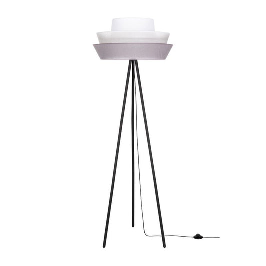 Gulvlampe SPOT Light 1xE27 Max. 40W med sort fod og grafit-grå-hvid lampeskærm, 1 stk.