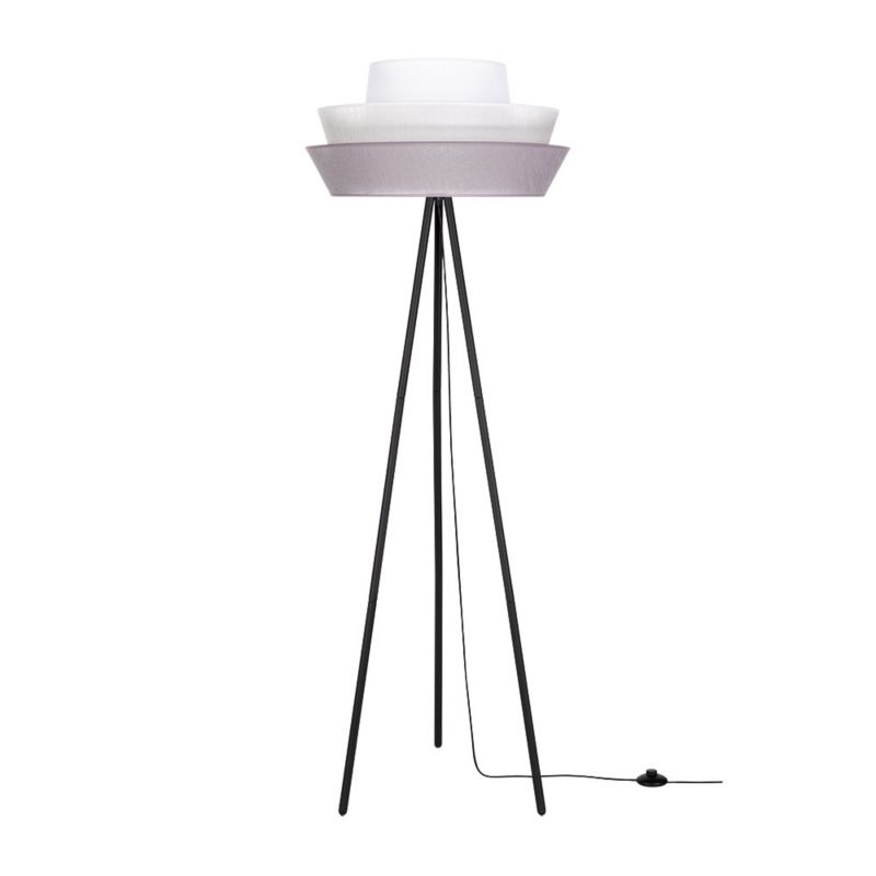 Gulvlampe SPOT Light 1xE27 Max. 40W med sort fod og grafit-grå-hvid skærm, 1 stk.