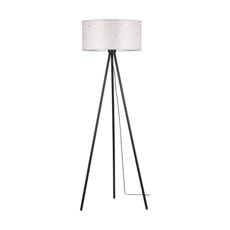 Gulvlampe SPOT Light 1xE27 Maks. 40W Kombination af Sort med Elegant Beige Lampeskærm, Polsk Producent, 1 stk.