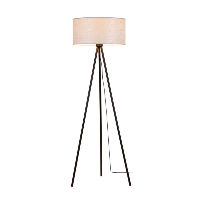 Gulvlampe SPOT Light 1xE27 Maks. 40W Kombination af Sort med Elegant Beige Lampeskærm, Polsk Producent, 1 stk.