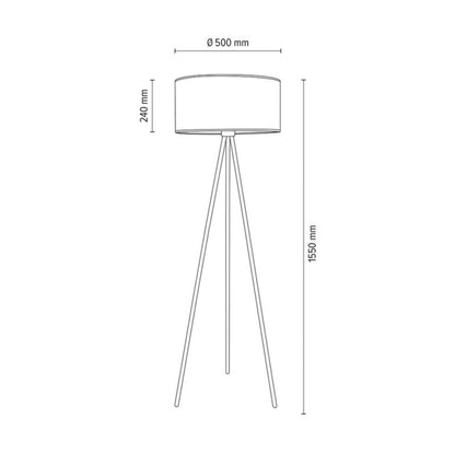 Gulvlampe SPOT Light 1xE27 Maks. 40W Kombination af Sort med Elegant Beige Lampeskærm, Polsk Producent, 1 stk.