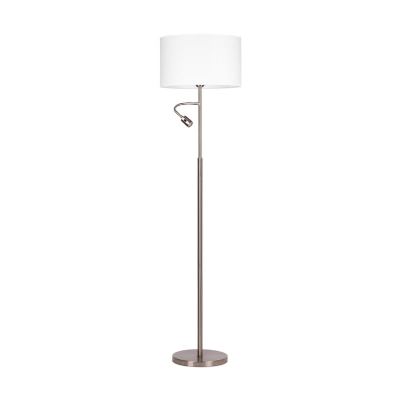 Gulvlampe SPOT Light 1xE27 Max. 60W 1xLED Integreret 3W Minimalistisk Stil i Satin og Hvid 1 stk.