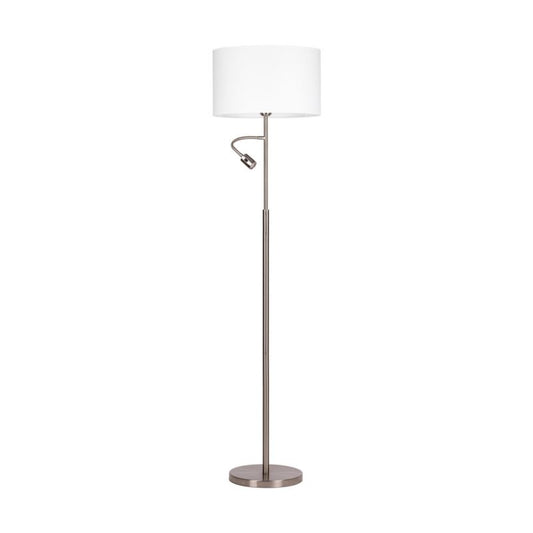 Gulvlampe SPOT Light 1xE27 Max. 60W 1xLED Integreret 3W Minimalistisk Stil i Satin og Hvid 1 stk.
