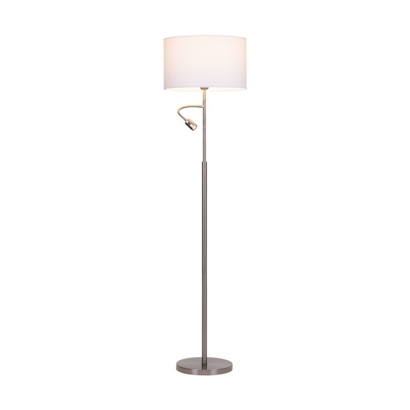Gulvlampe SPOT Light 1xE27 Max. 60W 1xLED Integreret 3W Minimalistisk Stil i Satin og Hvid 1 stk.