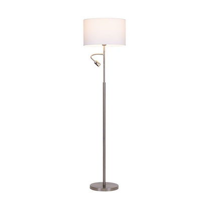 Gulvlampe SPOT Light 1xE27 Max. 60W 1xLED Integreret 3W Minimalistisk Stil i Satin og Hvid 1 stk.