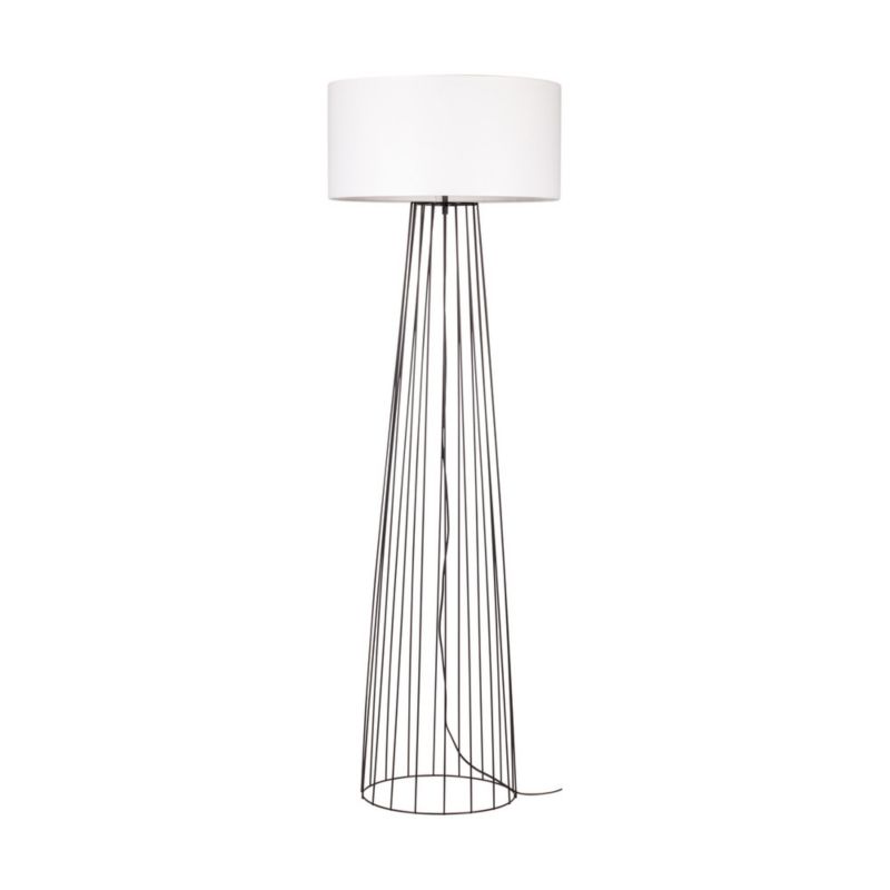 Gulvlampe SPOT Light 1xE27 Max. 60W Sort Base med Hvid Lampeskærm, Polsk Producent, 1 stk.