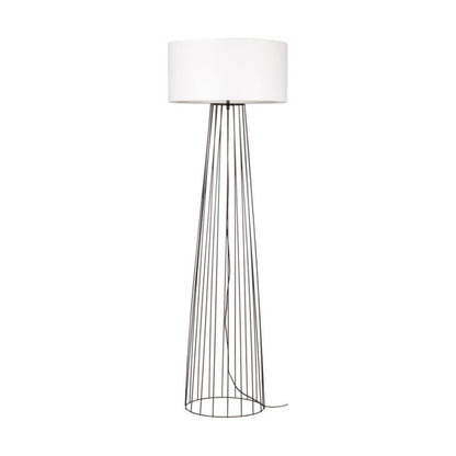 Gulvlampe SPOT Light 1xE27 Max. 60W Sort Base med Hvid Lampeskærm, Polsk Producent, 1 stk.