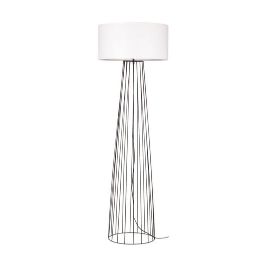 Gulvlampe SPOT Light 1xE27 Max. 60W Sort Base med Hvid Lampeskærm, Polsk Producent, 1 stk.