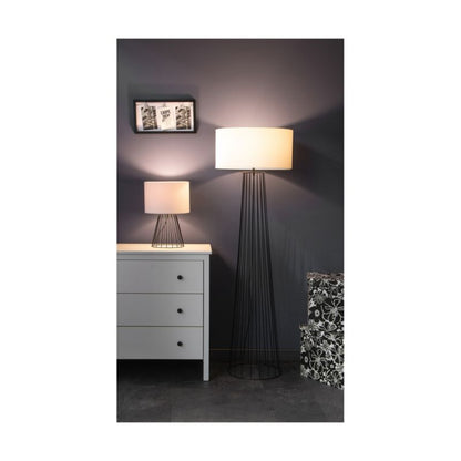 Gulvlampe SPOT Light 1xE27 Max. 60W Sort Base med Hvid Lampeskærm, Polsk Producent, 1 stk.