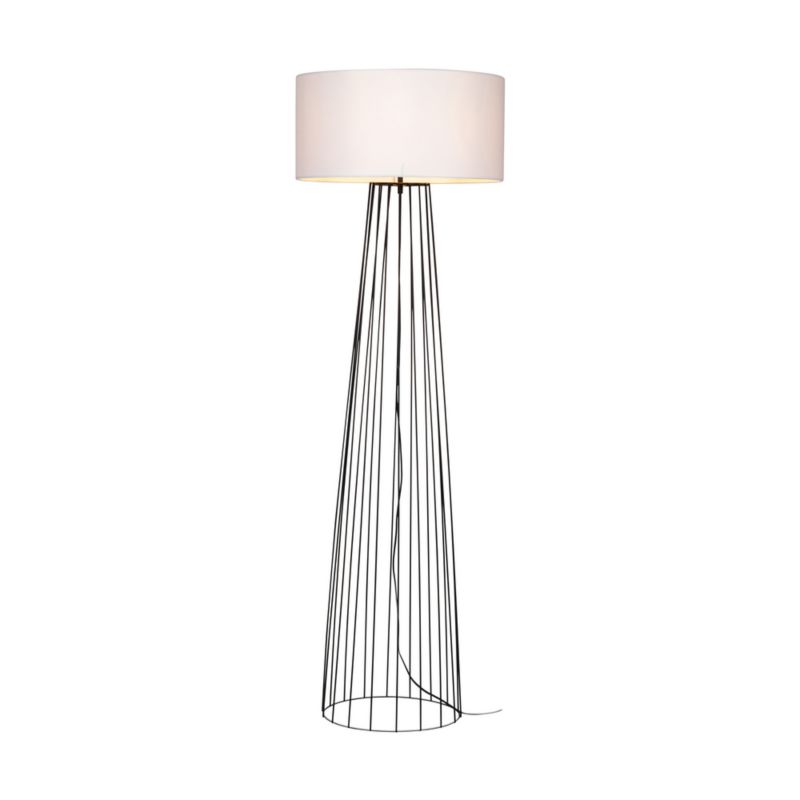 Gulvlampe SPOT Light 1xE27 Max. 60W Sort Base med Hvid Lampeskærm, Polsk Producent, 1 stk.