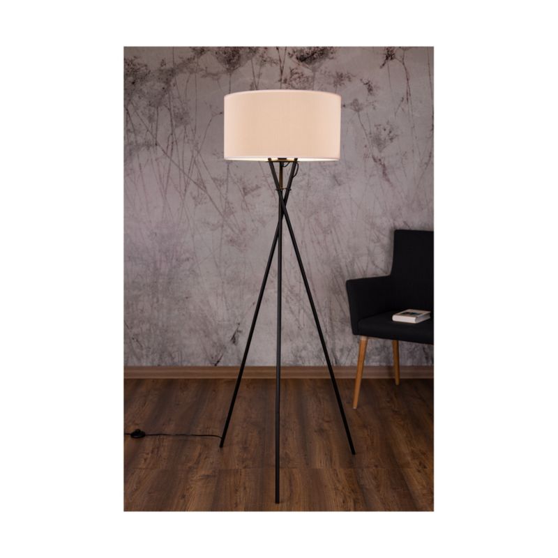 Spot Light gulvlampe 1xE27 maks. 60W sort fod med hvid skærm, polsk producent, 1 stk.