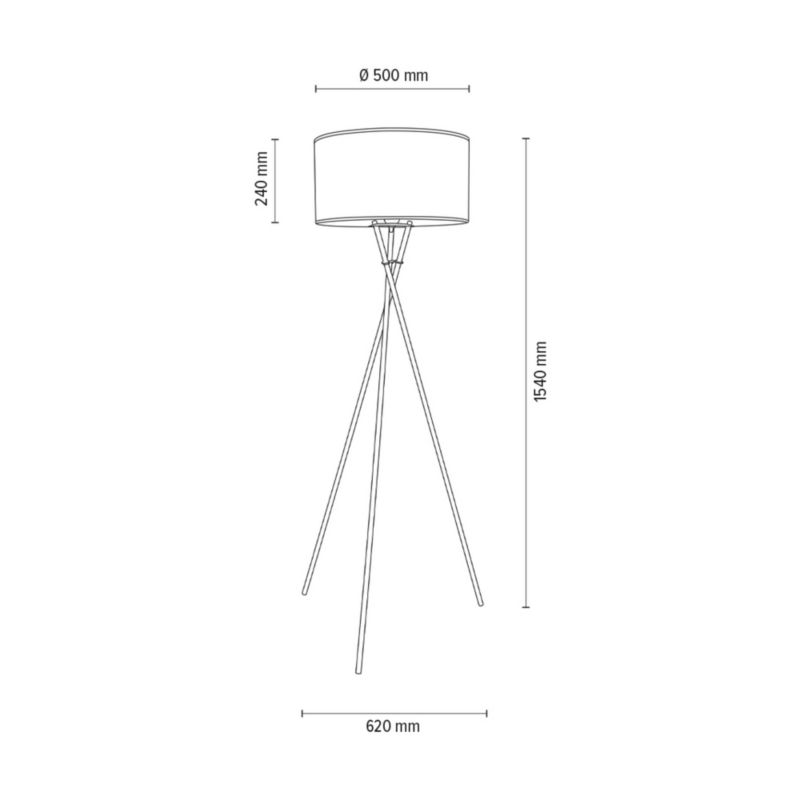 Spot Light gulvlampe 1xE27 maks. 60W sort fod med hvid skærm, polsk producent, 1 stk.