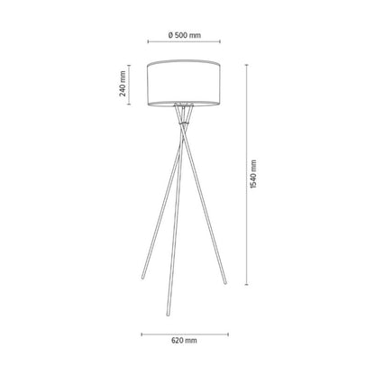 Spot Light gulvlampe 1xE27 maks. 60W sort fod med hvid skærm, polsk producent, 1 stk.