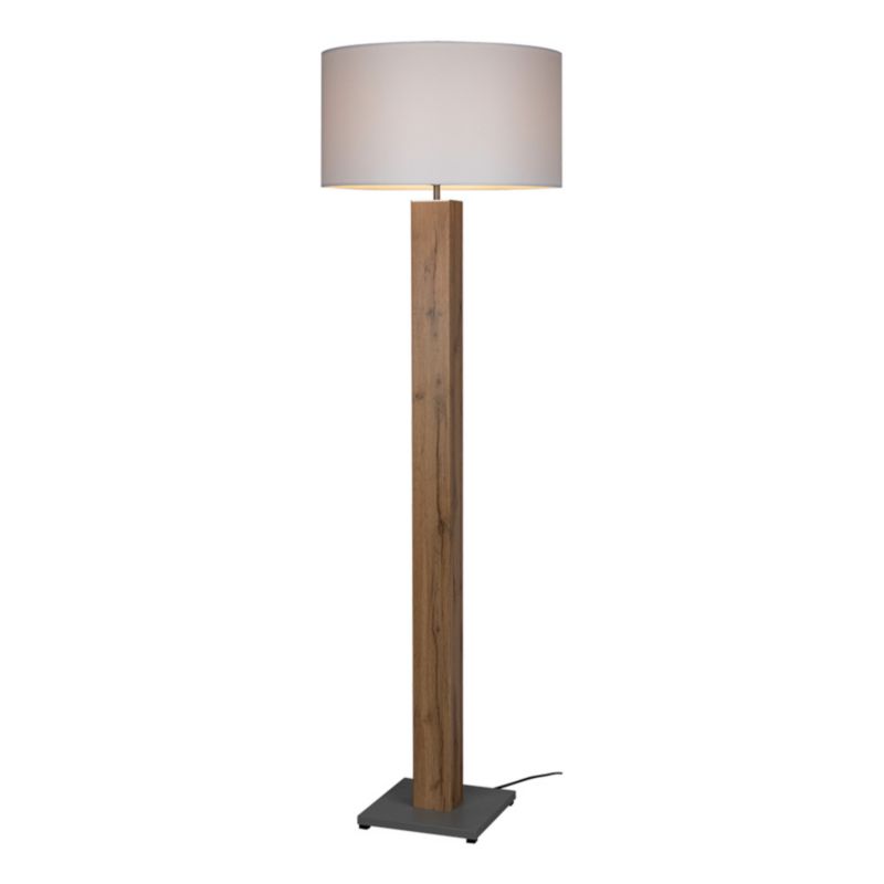Gulvlampe SPOT Light 1xE27 Max. 60W med egetræsfiner og hvid lampeskærm, polsk producent, 1 stk.