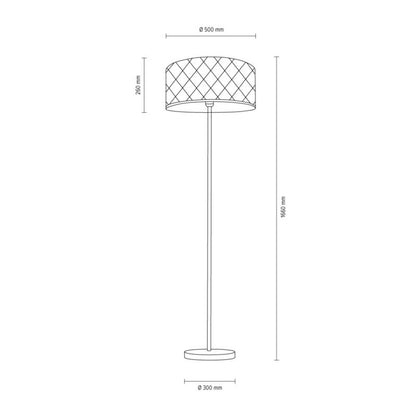 Gulvlampe SPOT Light 1xE27 Maks. 60W Elegant kombination af krom og sølvfarvet stof, polsk producent, 1 stk.