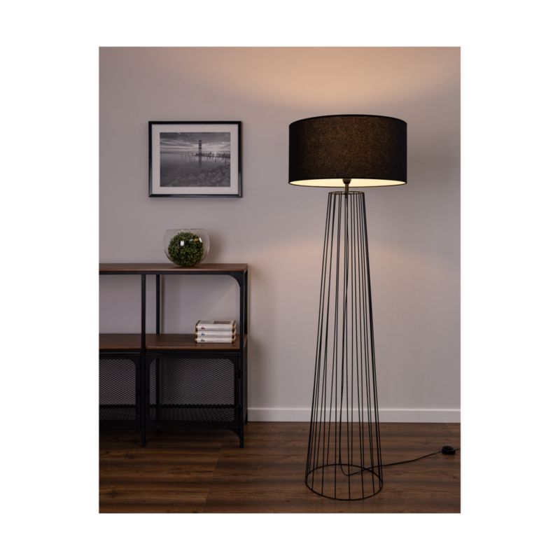Gulvlampe SPOT Light 1xE27 Max. 60W Klassisk Sort Base med Sort Lampeskærm, 1 stk.