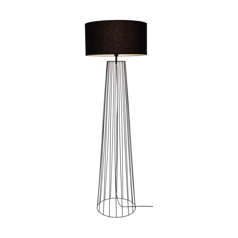 Gulvlampe SPOT Light 1xE27 Max. 60W Klassisk Sort Base med Sort Lampeskærm, 1 stk.