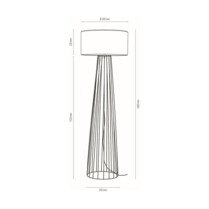 Gulvlampe SPOT Light 1xE27 Max. 60W Klassisk Sort Base med Sort Lampeskærm, 1 stk.