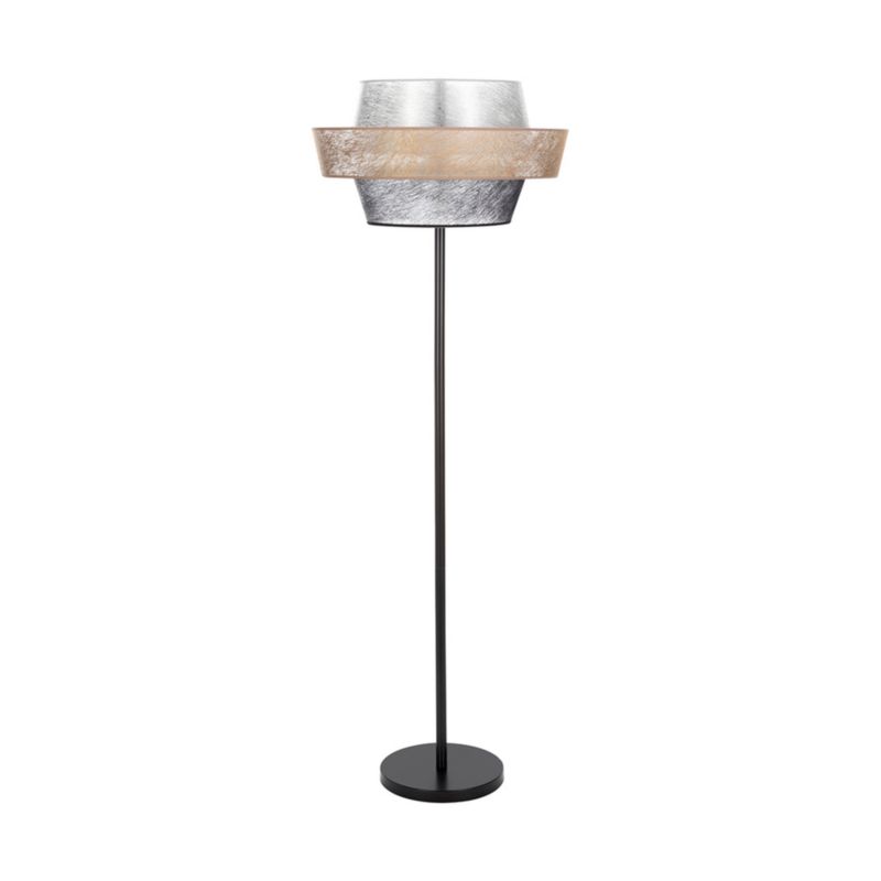 Gulvlampe SPOT Light 1xE27 Max. 60W Klassisk sort fod med sort-guld-sølv skærm, 1 stk.