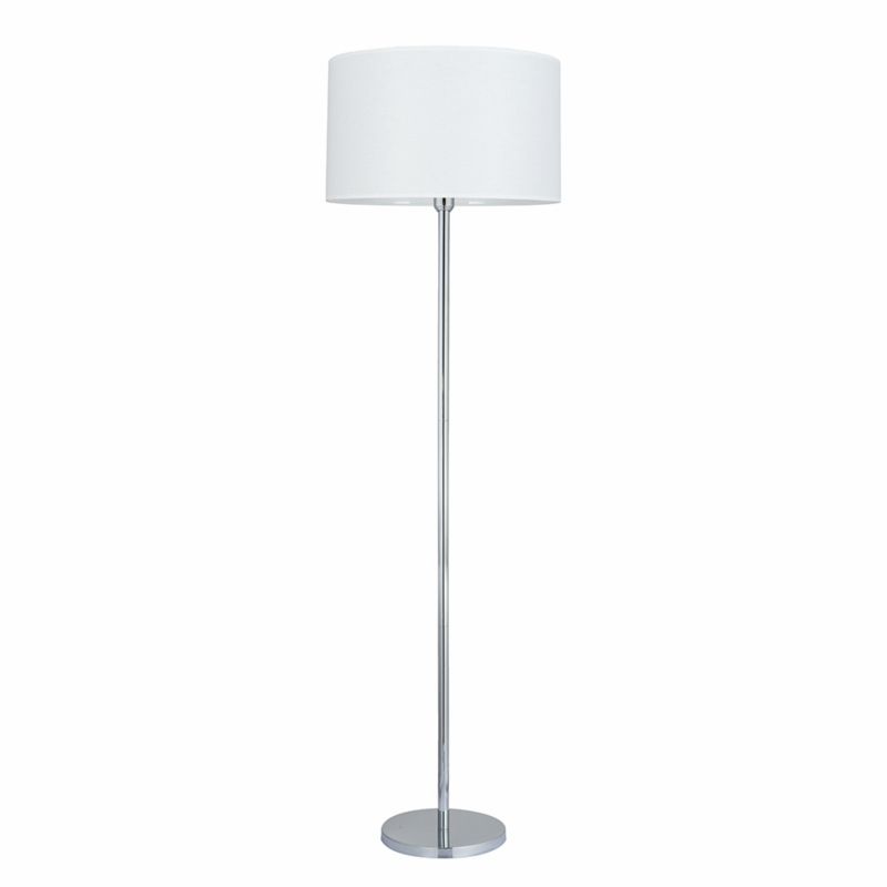 Gulvlampe SPOT Light 1xE27 Maks. 60W Klassisk Kombination af Krom og Hvid Skærm, Polsk Producent, 1 stk.