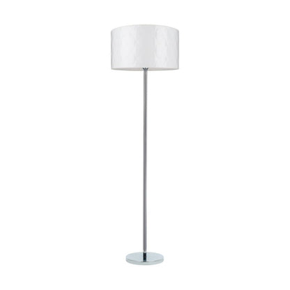 Gulvlampe SPOT Light 1xE27 Max. 60W Klassisk Kombination af Krom og Hvidt Stof, Polsk Producent, 1 stk.