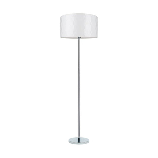 Gulvlampe SPOT Light 1xE27 Max. 60W Klassisk Kombination af Krom og Hvidt Stof, Polsk Producent, 1 stk.