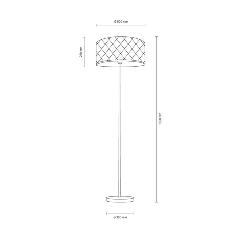 Gulvlampe SPOT Light 1xE27 Max. 60W Klassisk Kombination af Krom og Hvidt Stof, Polsk Producent, 1 stk.