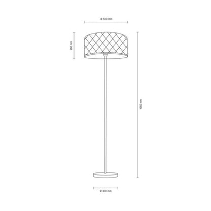 Gulvlampe SPOT Light 1xE27 Max. 60W Klassisk Kombination af Krom og Hvidt Stof, Polsk Producent, 1 stk.