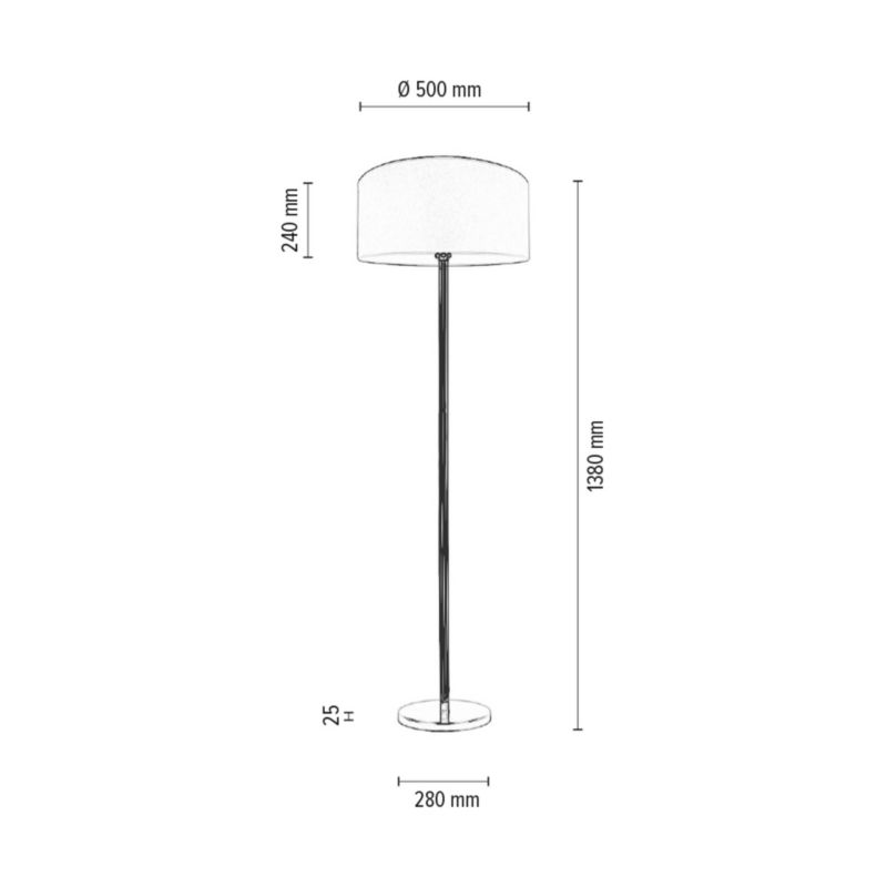 Gulvlampe SPOT Light 1xE27 Max. 60W Kombination af krom og sølvskærm, polsk producent, 1 stk.