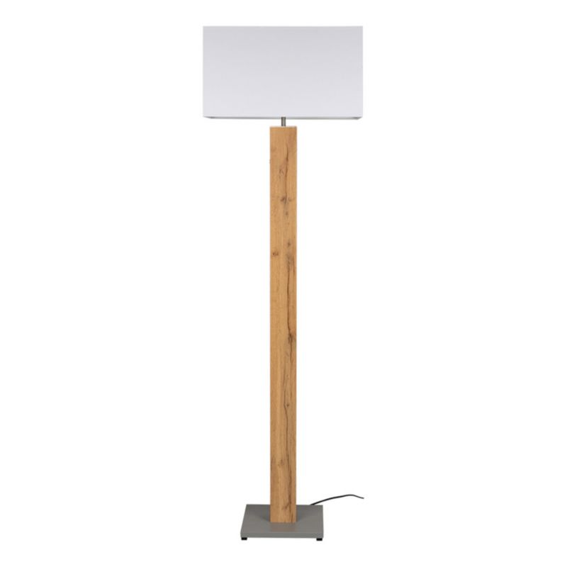 Gulvlampe SPOT Light 1xE27 Max. 60W Kombination af Egfinér og Hvid Lampeskærm, Polsk Producent, 1 stk.