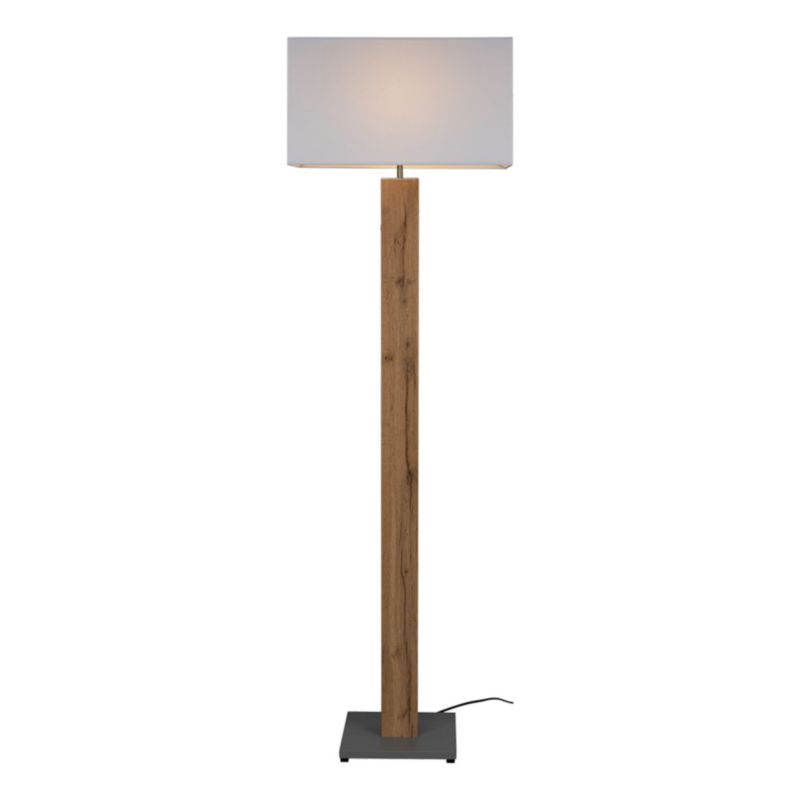 Gulvlampe SPOT Light 1xE27 Max. 60W Kombination af Egfinér og Hvid Lampeskærm, Polsk Producent, 1 stk.