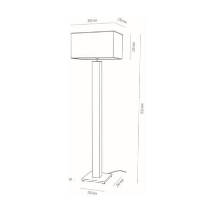 Gulvlampe SPOT Light 1xE27 Max. 60W Kombination af egetræsfiner og hvid lampeskærm, polsk producent, 1 stk.