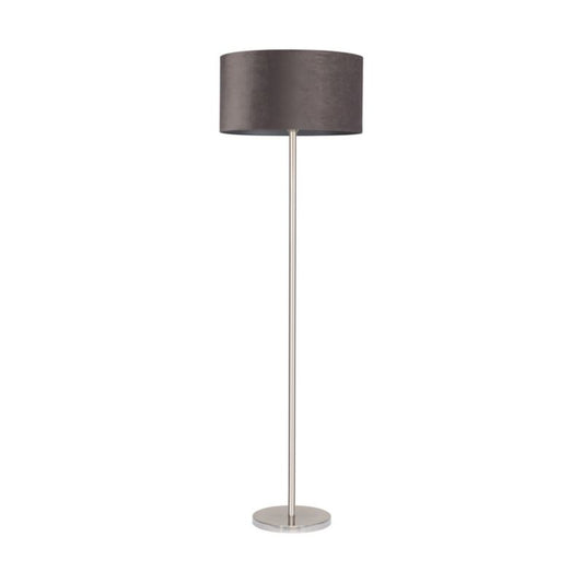 Gulvlampe SPOT Light 1xE27 Max. 60W med satinfinish og grå stofskærm, polsk producent, 1 stk.