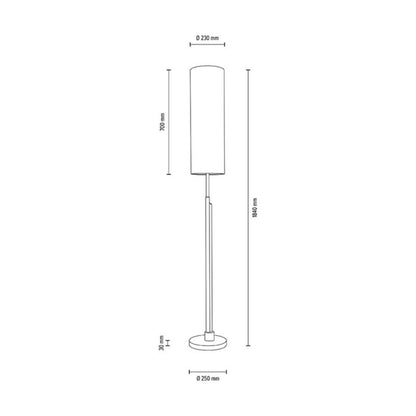 Gulvlampe SPOT Light 1xLED 22W Antracitkomposition med Hvidt Stofskærm, Polsk Producent, 1 stk.