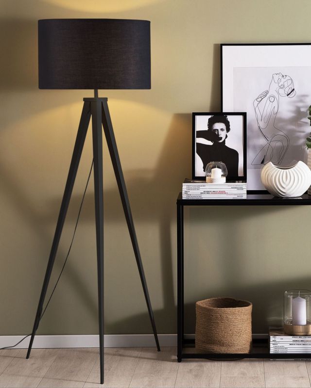 Stiletto gulvlampe i sort metal, 1 stk.