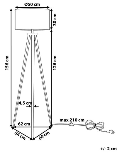 Stiletto gulvlampe i sort metal, 1 stk.