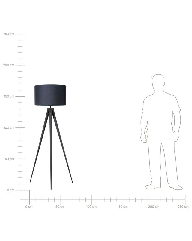 Stiletto gulvlampe i sort metal, 1 stk.
